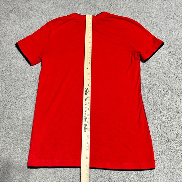 GUESS Men’s Red Palm Tree T-Shirt Size XS LA Graphic Henley Cotton Blend - Picture 6 of 6